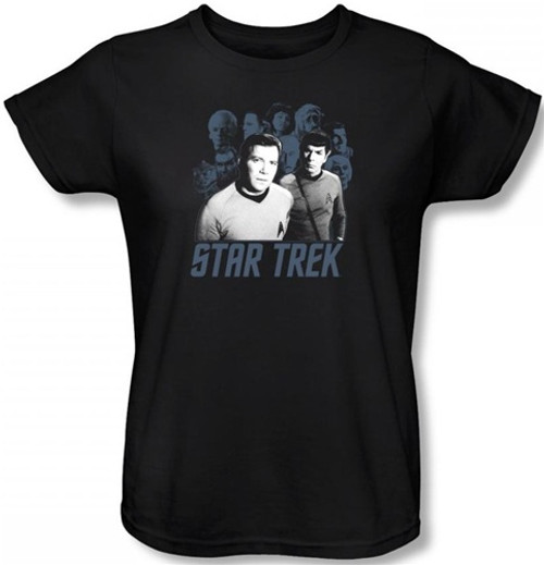 Star Trek Womans T-Shirt - Kirk, Spock, and Company