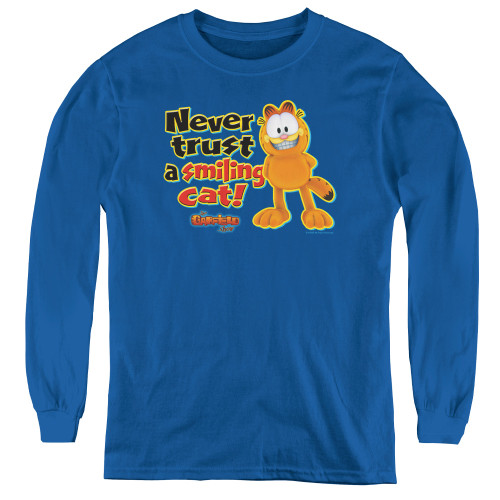 Garfield Youth Long Sleeve T-Shirt - Never Trust a Smiling Cat