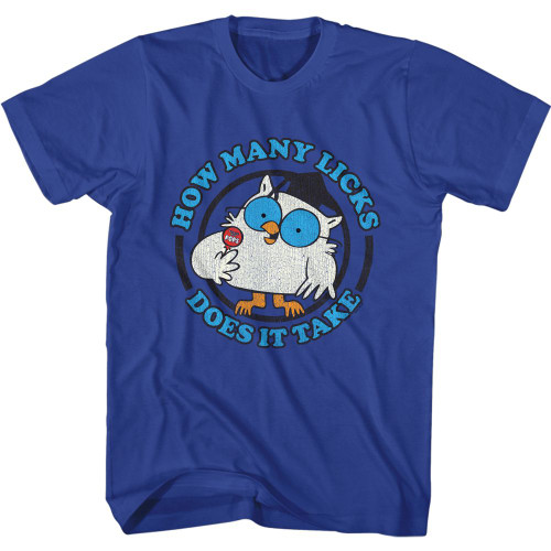 Tootsie Roll T Shirt - Mr. Owl Blu Text