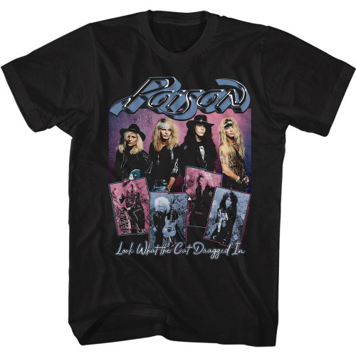 Poison T-Shirt - Look What The Cat Dragged In Band Pose