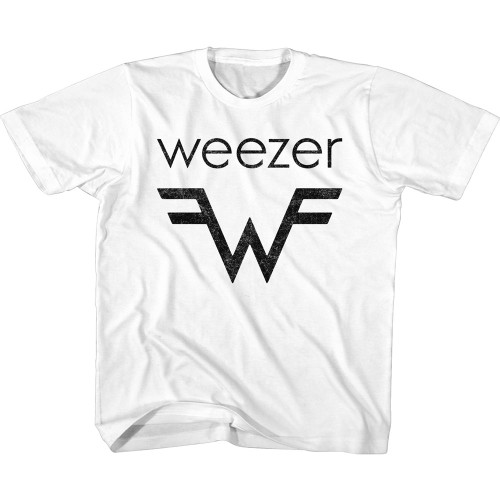 Weezer Weezer and W Logo on White Youth T-Shirt