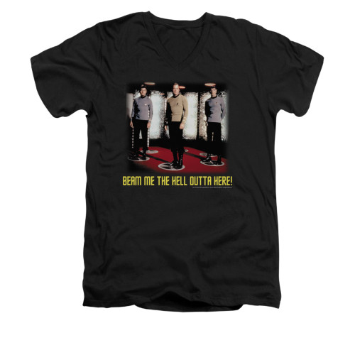 Image for Star Trek V Neck T-Shirt - Beam Me the Hell Out of Here