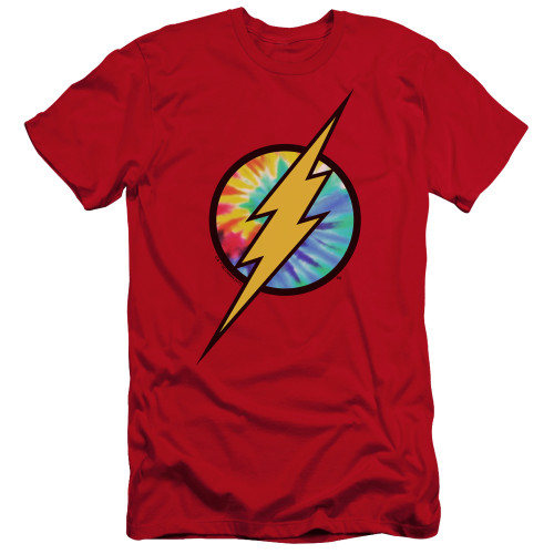 Justice League of America Premium Canvas Premium Shirt - Tie Dye Flash Logo