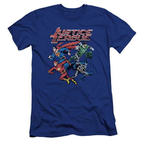 Justice League of America Premium Canvas Premium Shirt - Pixel League Blue