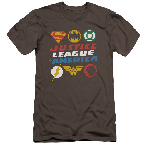 Justice League of America Premium Canvas Premium Shirt - Pixel Logos