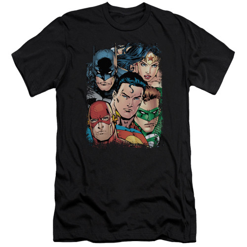 Justice League of America Premium Canvas Premium Shirt - Up Close and Personal