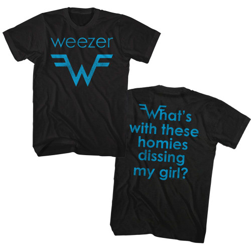 Weezer T-Shirt - Blue Logo and Lyrics