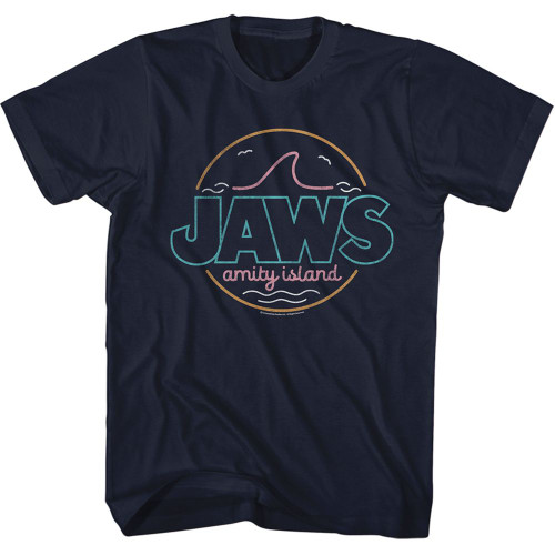 Jaws T-Shirt - Neon Amity Island Sign