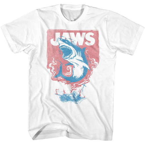 Jaws T-Shirt - Shark and Boat on Fire