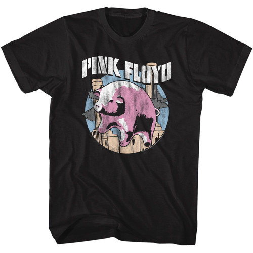 Pink Floyd T-Shirt - Flying Pig on Black