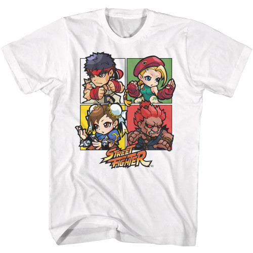 Street Fighter T-Shirt - Four Chibi Squares