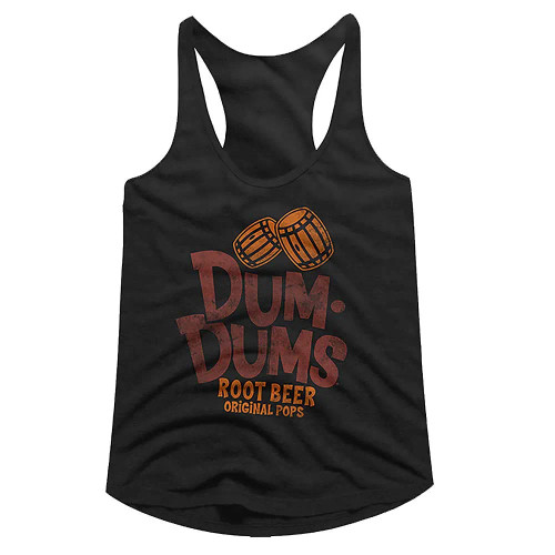 Dum Dums Root Beer Juniors Racerback Tank Top