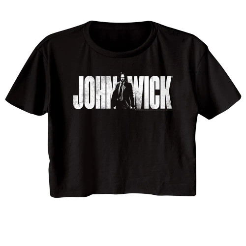 John Wick With Name Ladies Short Sleeve Crop Top