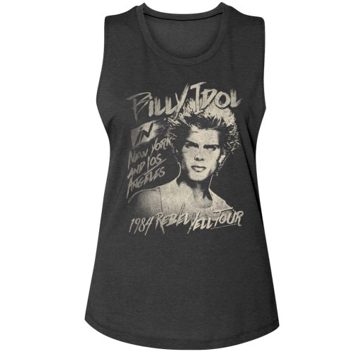 Billy Idol 84 Rebel Yell Tour Ladies Muscle Tank Top