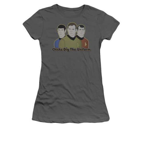 Image for Star Trek Juniors T-Shirt - Chicks Dig the Uniform