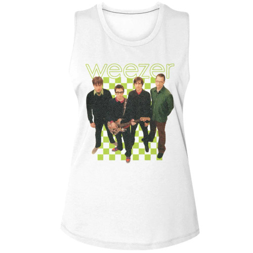 Weezer 2001 Lineup Tee Ladies Muscle Tank Top