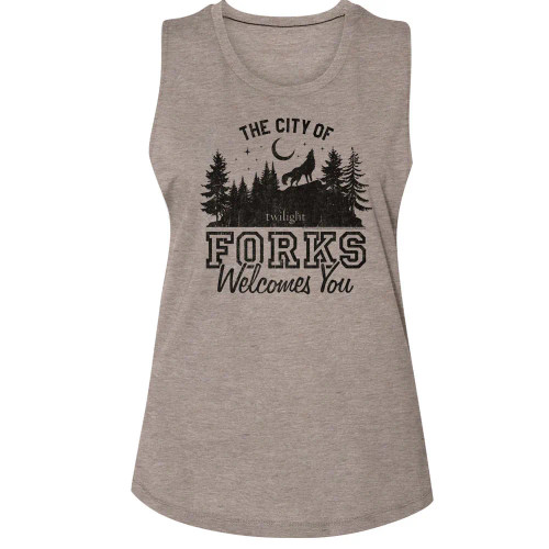 Twilight The City of Forks Ladies Muscle Tank Top