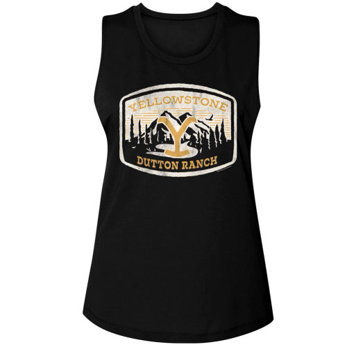 Yellowstone Dutton Ranch Patch Ladies Muscle Tank Top