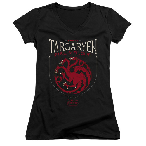 Game of Thrones Girls V Neck T-Shirt - House Targaryen Sigil