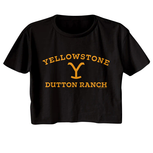 Yellowstone Light Logo Ladies Short Sleeve Crop Top