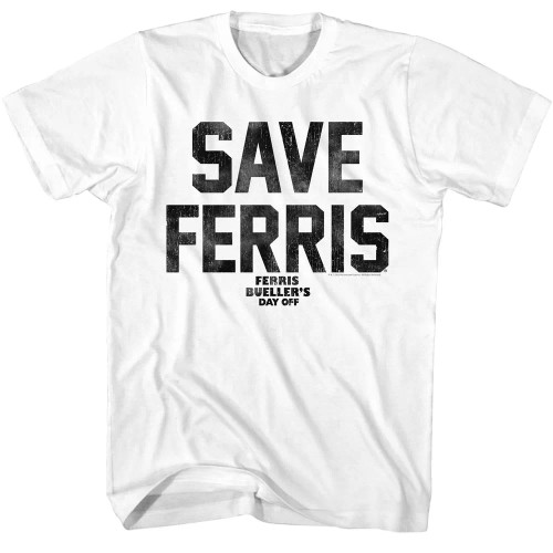 Ferris Bueller's Day Off T-Shirt - White Save Ferris Again