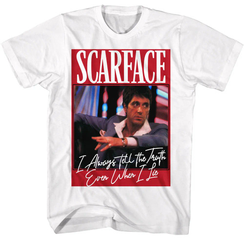 Scarface T-Shirt - White Even When I Lie
