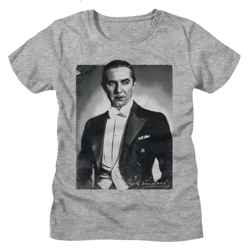 Bela Lugosi Girls (Juniors) T-Shirt - Black White Portrait