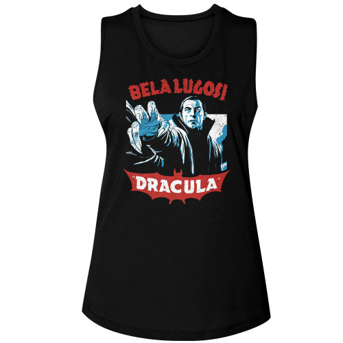 Bela Lugosi Reach Forward Ladies Muscle Tank Top