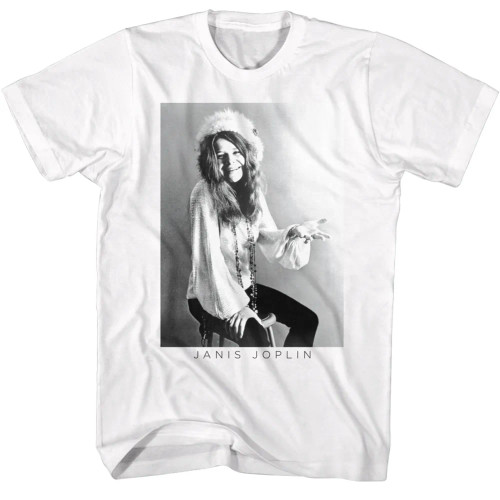 Janis Joplin T-Shirt - Black White Joplin