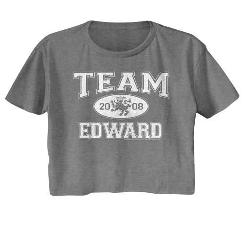 Twilight Team Edward Ladies Short Sleeve Crop Top