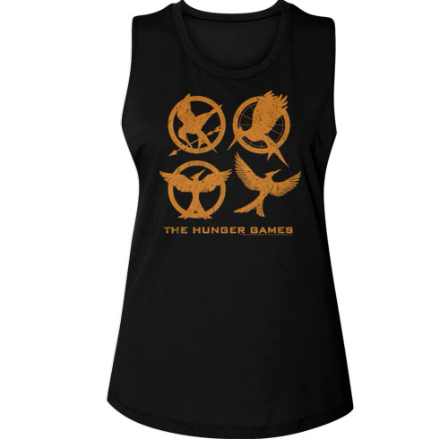 The Hunger Games Emblems Ladies Muscle Tank Top