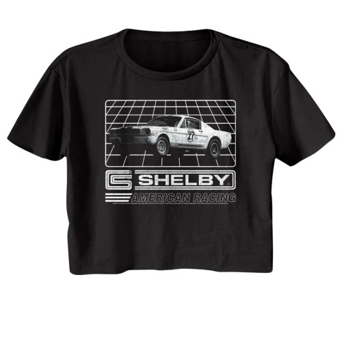 Shelby Cobra Grid Ladies Short Sleeve Crop Top