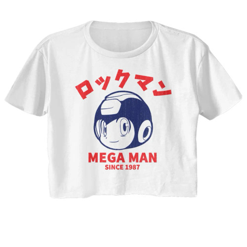 Mega Man Since 1987 Ladies Short Sleeve Crop Top