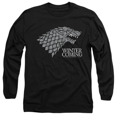 Game of Thrones Long Sleeve T-Shirt - Stark Winter is Coming on Black