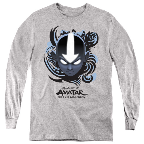 Avatar The Last Airbender Youth Long Sleeve T-Shirt - Blue and Black Kanji