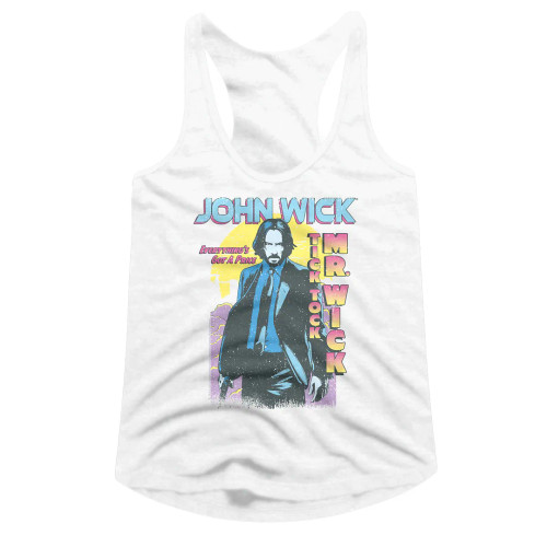 John Wick Juniors Racerback Tank Top - Tick Tock Mr Wick Gradient