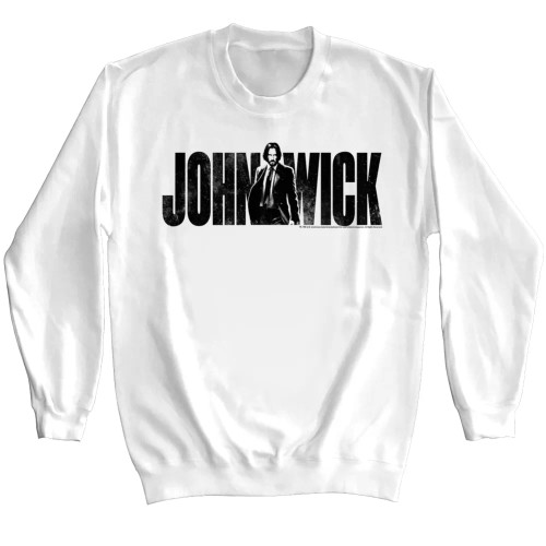 John Wick Long Sleeve Sweatshirts - White With Name