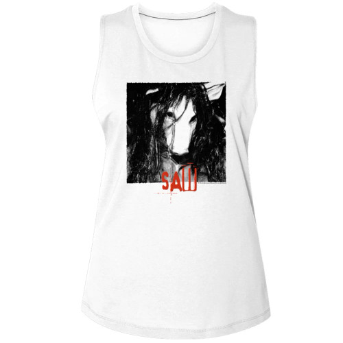 Saw Pig Mask Ladies Muscle Tank Top