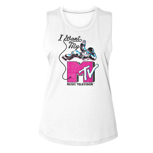 MTV I Want My Astronaut Ladies Muscle Tank Top