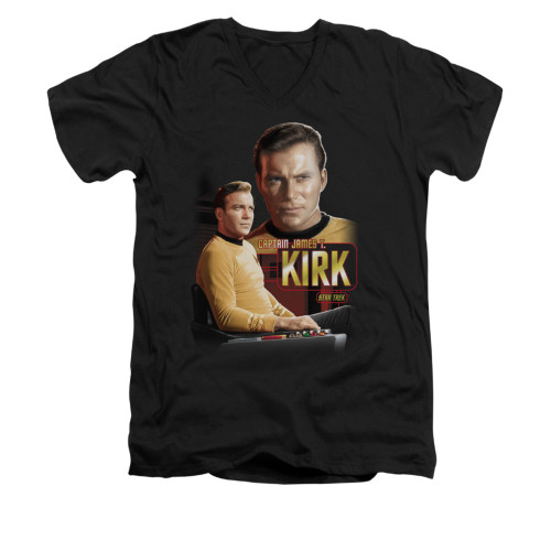 Image for Star Trek V Neck T-Shirt - Captain Kirk