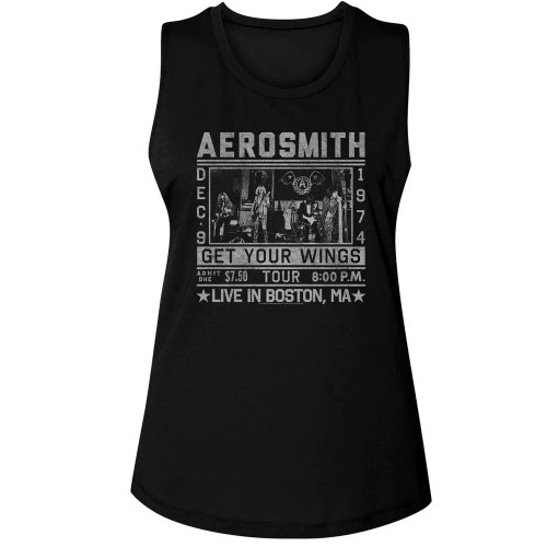 Aerosmith Wings Tour 74 Ladies Muscle Tank Top