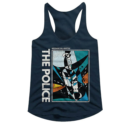 The Police Message in a Bottle Album Cover Racerback Juniors Tank Top