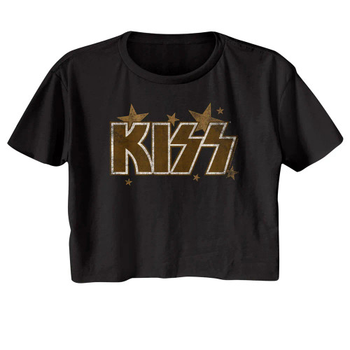 Kiss Stars Ladies Short Sleeve Crop Top