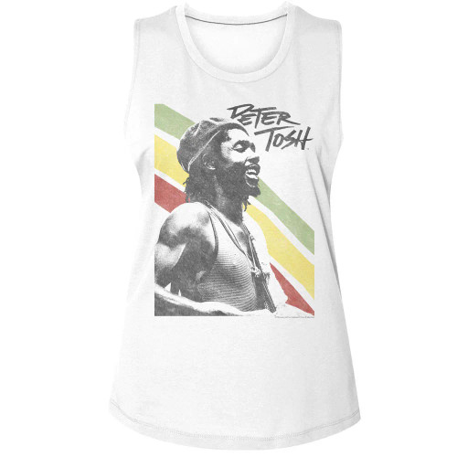 Peter Tosh Rasta Stripes Ladies Muscle Tank Top