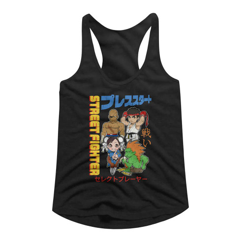 Street Fighter Juniors Racerback Tank Top - Chibi with Kanji