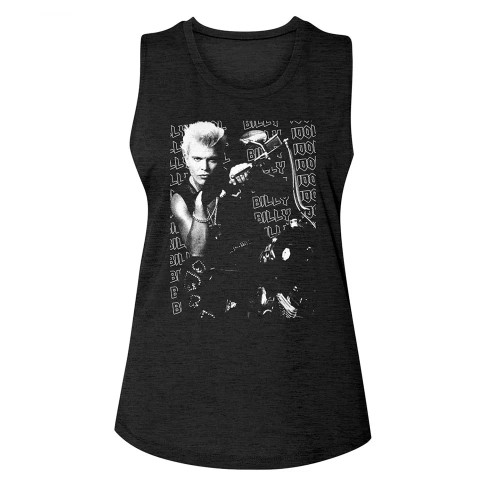 Billy Idol Motorcycle Photo Ladies Muscle Tank Top