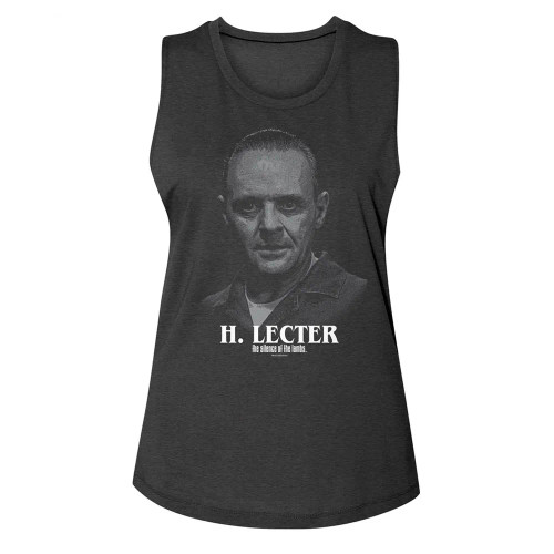 Silence of the Lambs H Lecter Portrait Ladies Muscle Tank Top