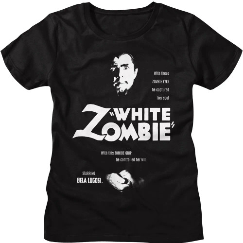 Bela Lugosi Girls (Juniors) T-Shirt - White Zombie 1C