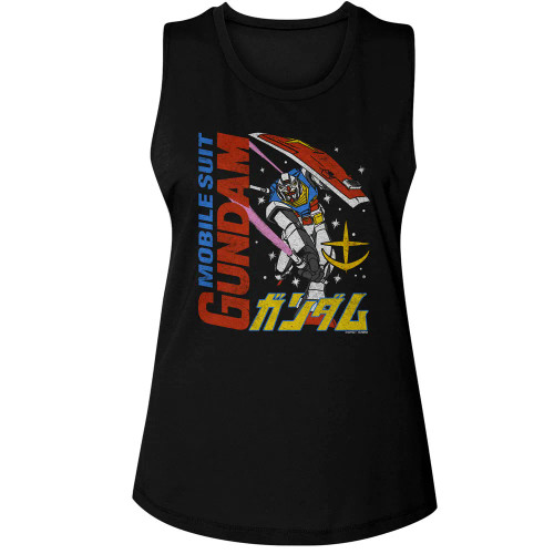 Mobile Suit Gundam and Mecha Ladies Muscle Tank Top