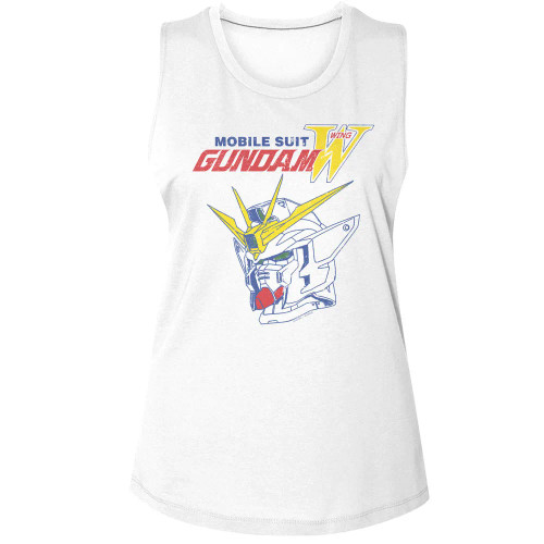 Mobile Suit Gundam Wing Logo Ladies Muscle Tank Top